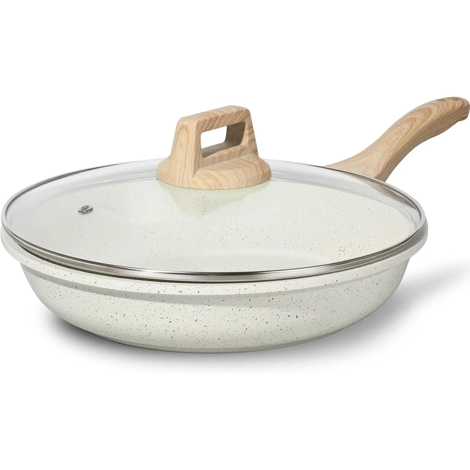 Nonstick Ceramic Frying Pan Skillet,  Egg Omelette Kitchen Cooking Pans Compatible with  Stovetops (Gas, Electric & Induction), PTFE & PFOA Free (Black, 8'')