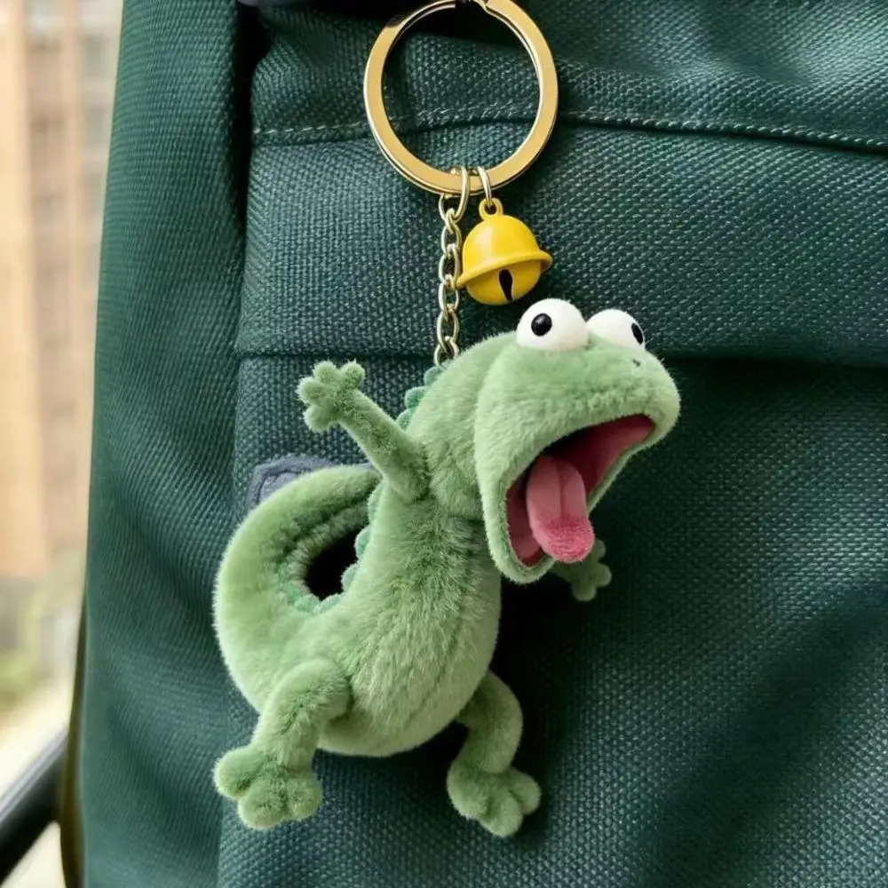 2PCS Cute Open-Mouthed Lizard Keychain Pendants, Funny Expression Bag Accessories for Women, Creative Backpack Handbag Car Key Decor, Ideal Present for Friends