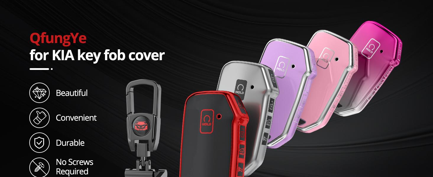 for Kia Key Fob Cover with Keychain.No Screws Required for Installation.Compatible with K4 K5 Forte Sportage Soul Seltos Telluride EV6 NIRO Stinger Sorento