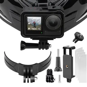Sports Camera Hinge Mount, Motorcycle Helmet Chin Mount, Compatible with Dji Gopro, Secure Attachment for Action Cameras
