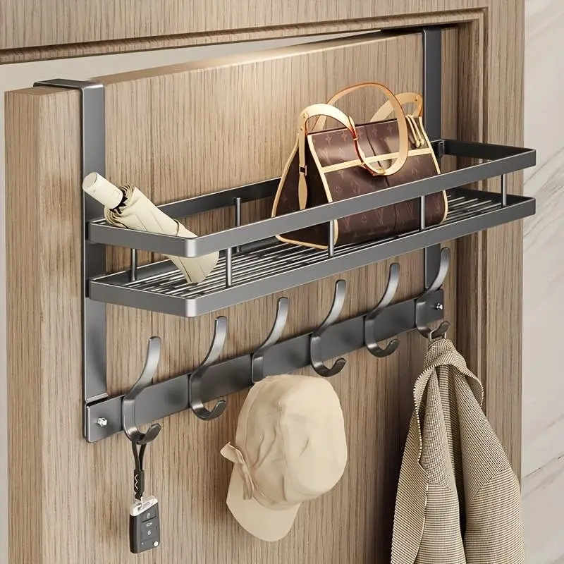 Over-the-Door Hook Hanger, Convenient Hook, Multifunctional Door Storage Rack Organizer for Bedroom, Bathroom and Kitchen, Home Space Saver, Door Hanging Organizer