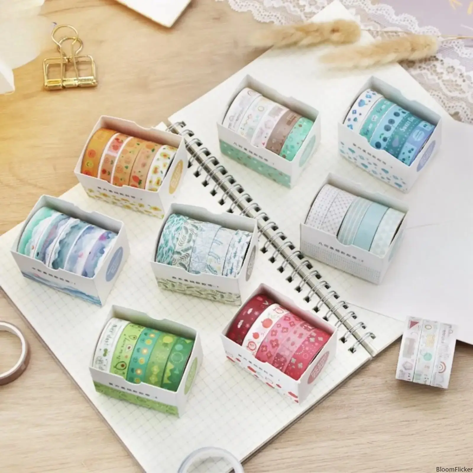 20 Rolls Cute Kawaii Washi Tape Set, Mixed Floral & Geometric Pattern Decorative Masking Paper Tape, Versatile Craft Supply for Journaling, Scrapbooking, Planners & DIY Art Projects