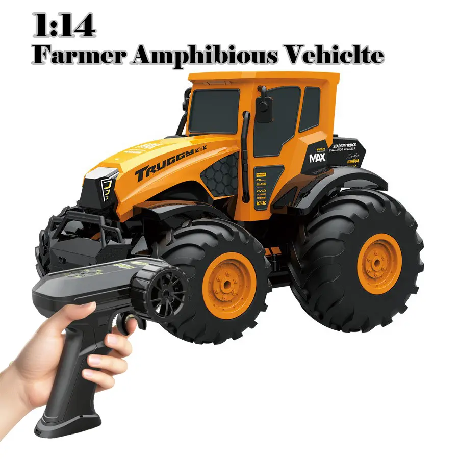 1:14 All-Terrain Amphibious Tractor Toy, RC Vehicle, Four-Wheel Drive, Waterproof, Two-Speed Control, Kids' Holiday Gift, Remote Control Included