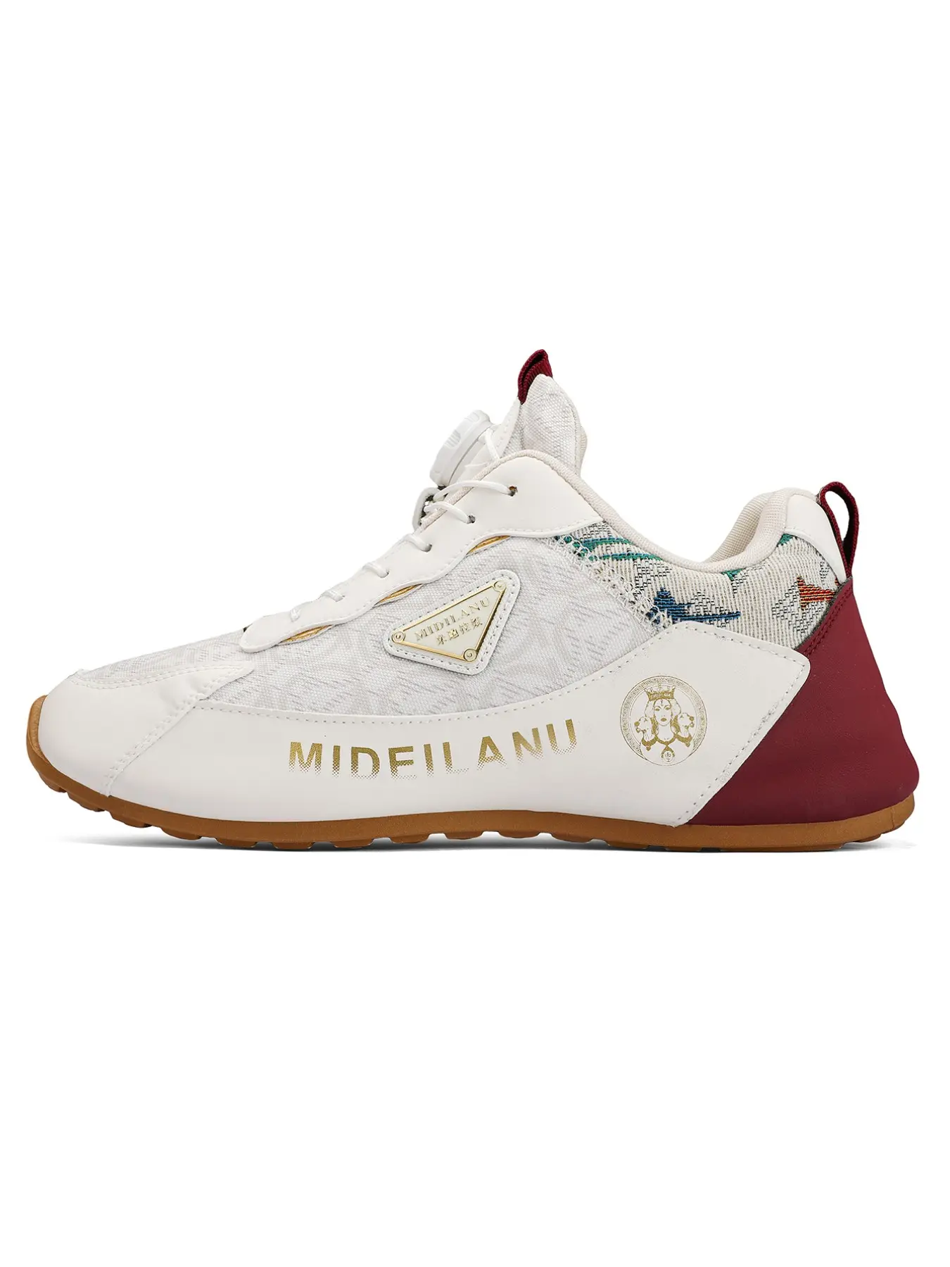 Men's Casual Sports Shoes, Automatic Knob Lock Agony Shoe, Breathable Mesh Leather, Non-Slip Sole, Logo, Daily Wear