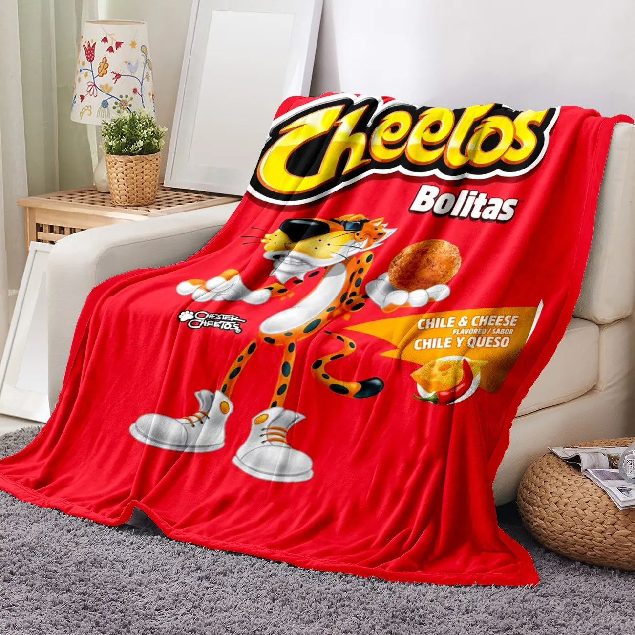 Cheetos Corn Dog Flannel Nap Blanket, Soft Warm Cozy Throw for Sofa Bed, Lightweight Comfortable Rug for Travel Living Room Office Camping