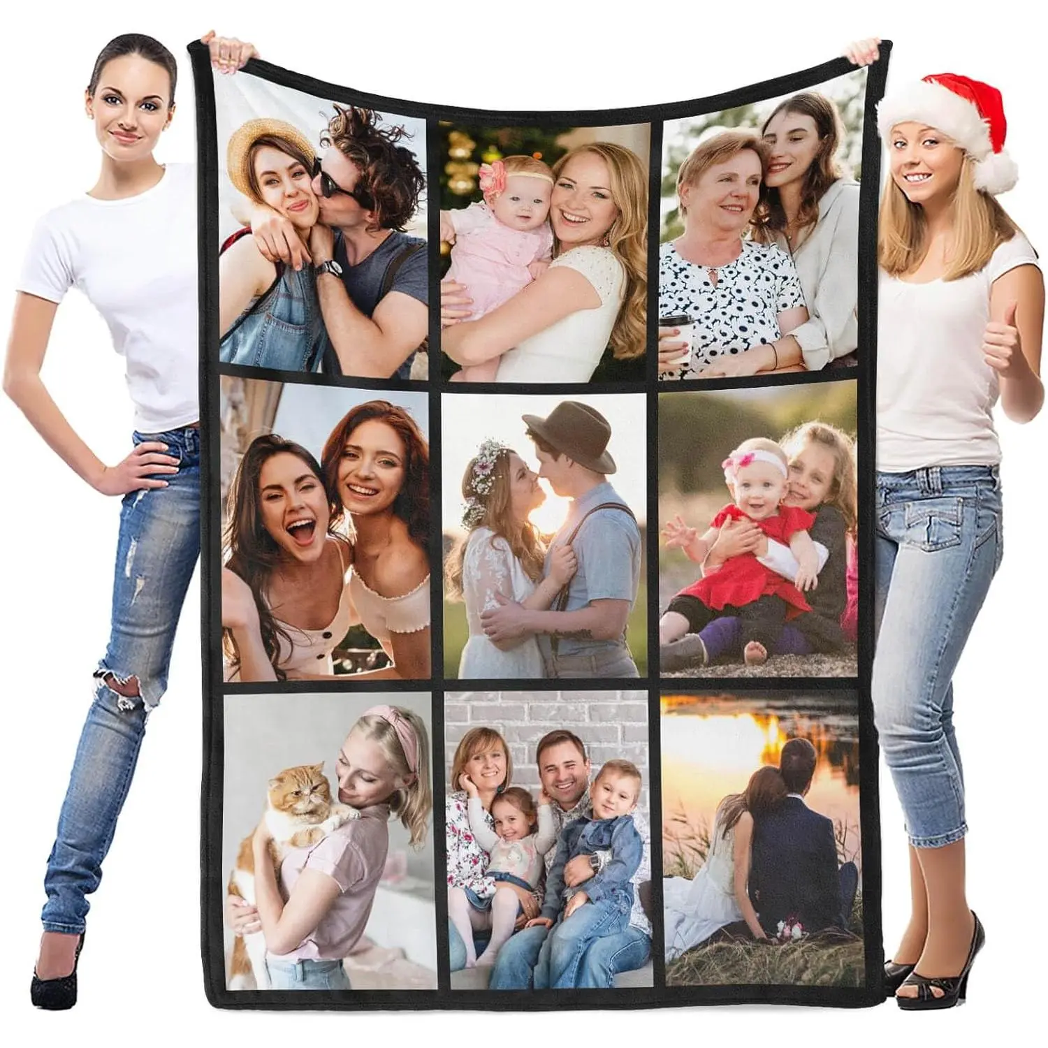 inkArts Custom Blanket with Photo, Personalized Blanket, Customized Photo Blankets, Customizable Picture Blankets, Anniversary Photo Gifts for Women Men Her Him Girlfriend Boyfriend Wife Husband