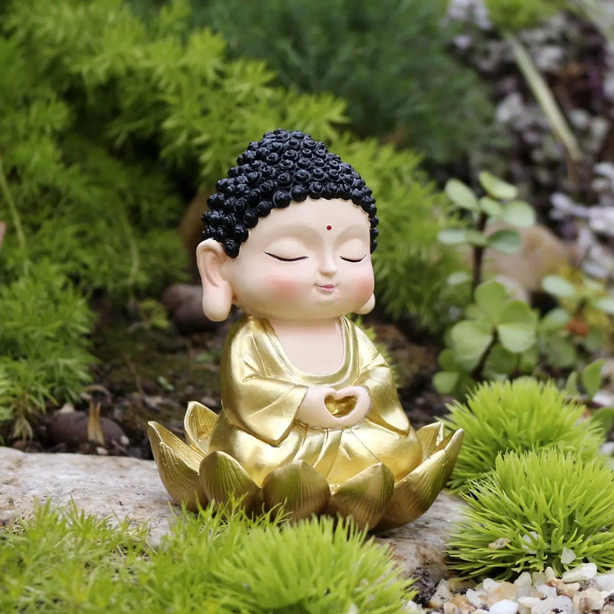 New Buddha Statue Outdoor Garden Home Decor, Resin Craft Desktop Decoration, Car Ornament, Plant Accent Piece