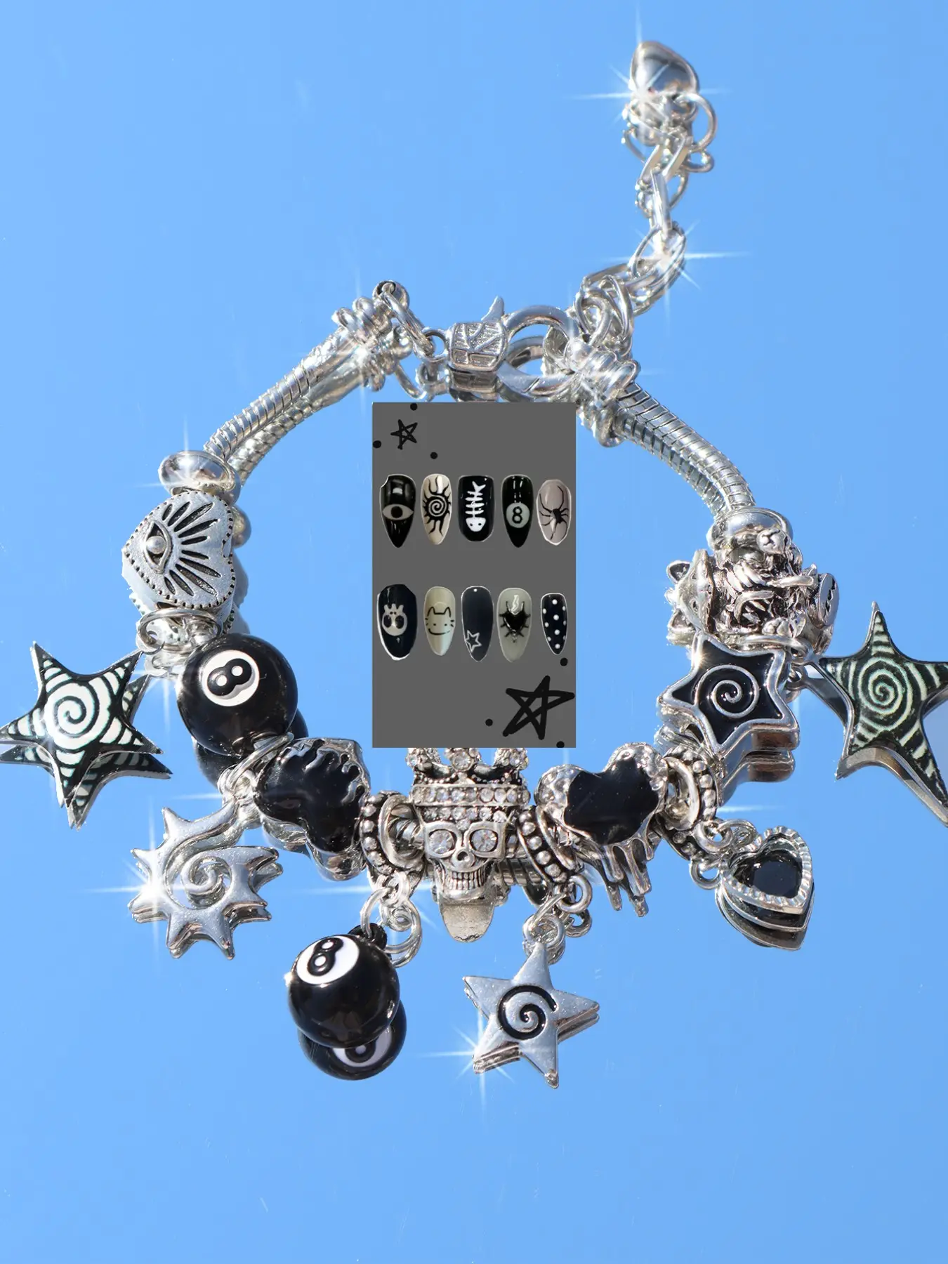 Heart Charm Alloy Chain Bracelet, Fashionable Gothic Style Heart Exquisite Bracelet, Vintage Heart DIY Bracelet, Alloy Heart Bracelets, Unique Jewelry Accessory