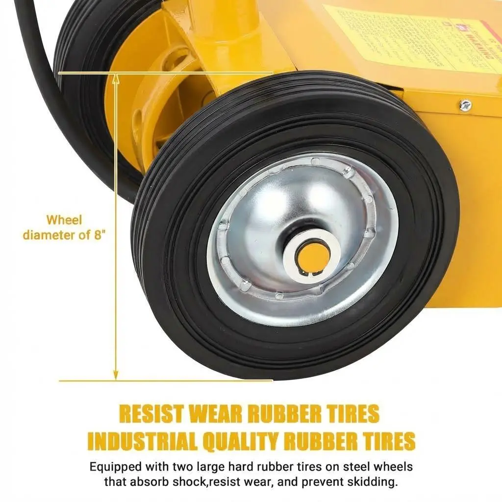 GAOMON Heavy Duty 22 Ton Air Hydraulic Floor Jack for Trucks & Tractors – 44,000 lbs Capacity – Dual Power (Air/Manual) – Low Profile 9" – Adjustable 46" Handle – 4 Adapters – Pneumatic Service Top – MR8021-1 Yellow