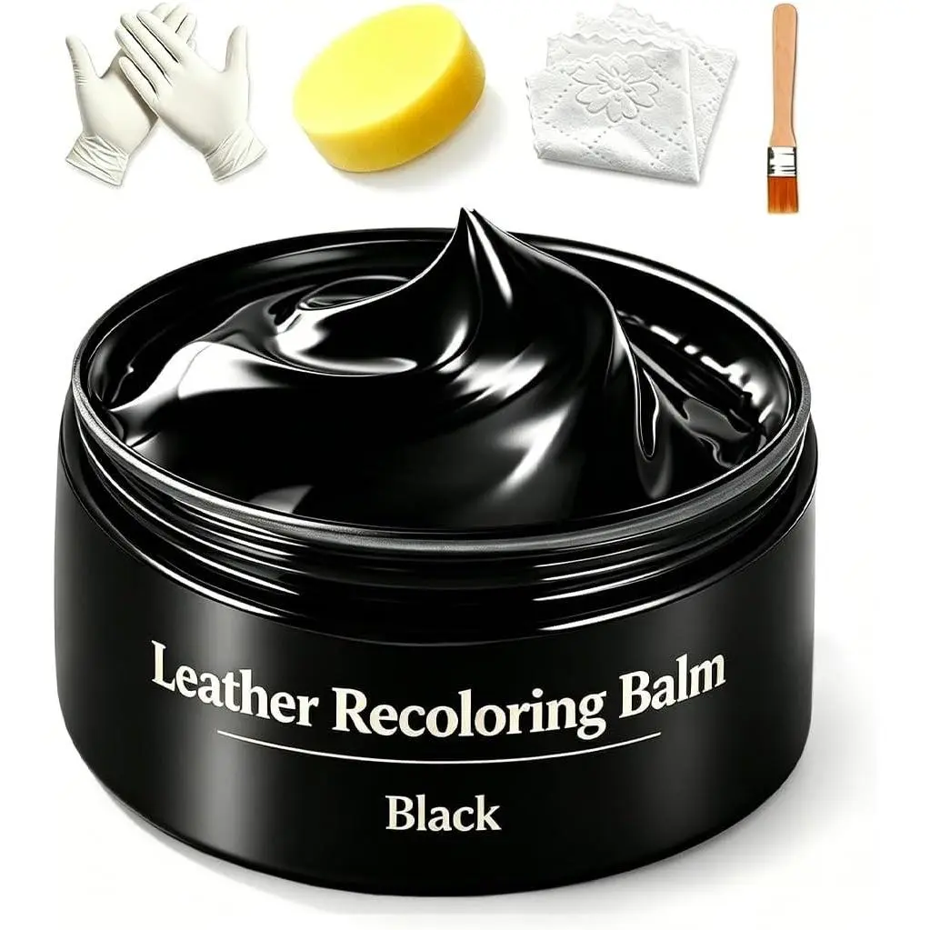 Leather Recoloring Balm, Leather & Vinyl Color Restorer Conditioner Repairs Faded & Scratched Leather Color