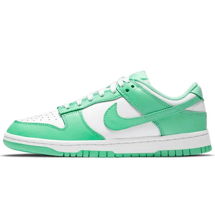 Nike Dunk Low Women's Sneakers in Tiffany Green Leather with Glow Accents and Non-Slip Durable Outsole Verifiable, with credentials and supporting global authentication