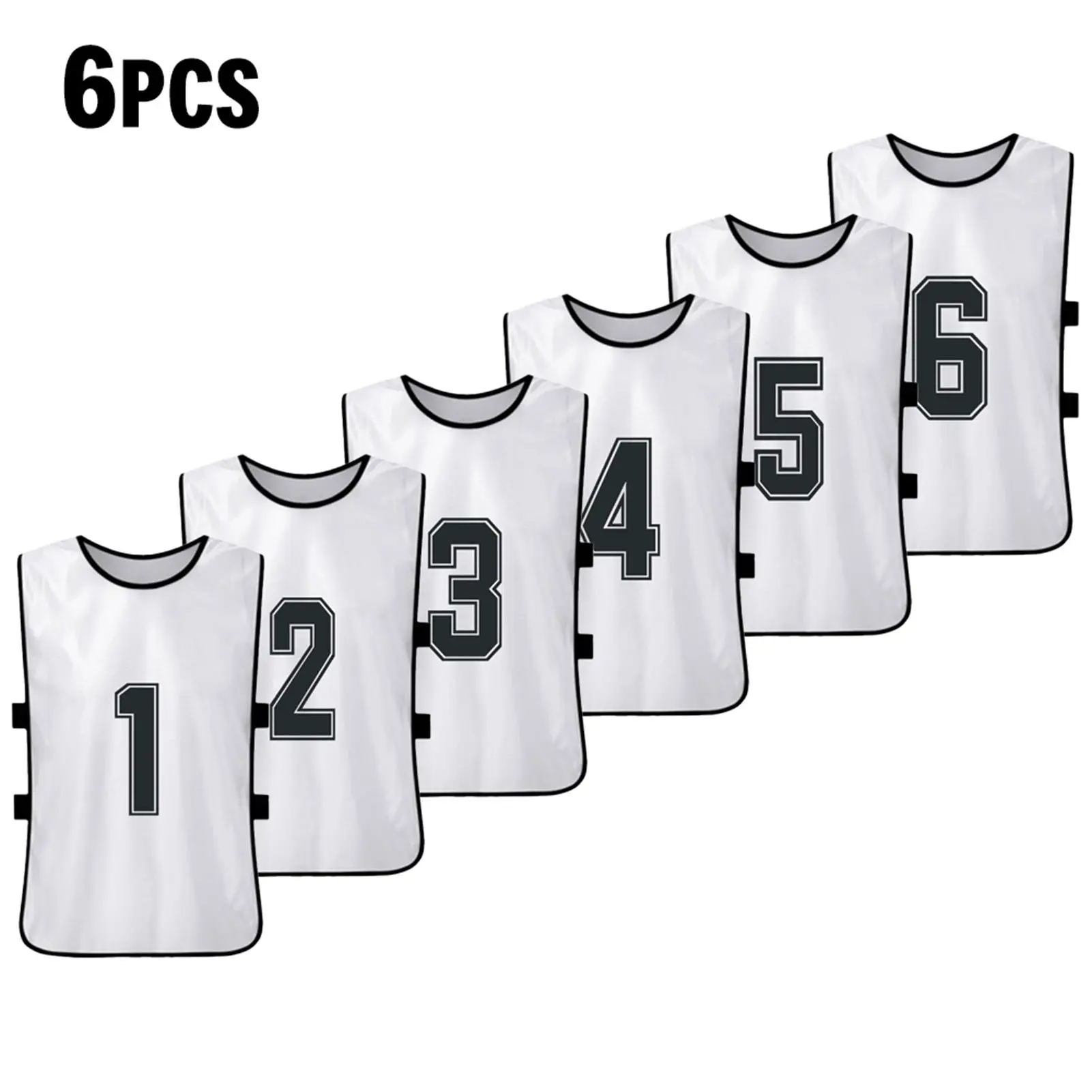 Adults' Numbered Polyester Soccer Pinnies - 6/12 PCS, Quick Drying, Ventilated, Easy Fit, Unrestricted Movement, Multiple Colors, for Team Sports Training Practice (Soccer, Hockey, Volleyball)