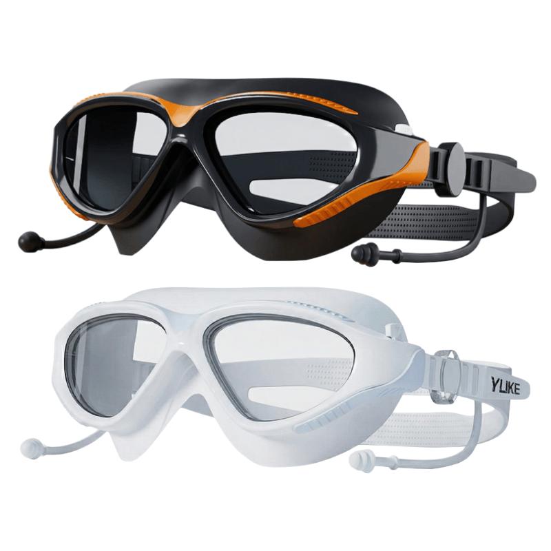 1/2 Pack YUKE Swim Goggles with Attached Ear Plugs - Anti-Fog, No Leak, UV Protection Swimming Goggles for Adults Men & Women