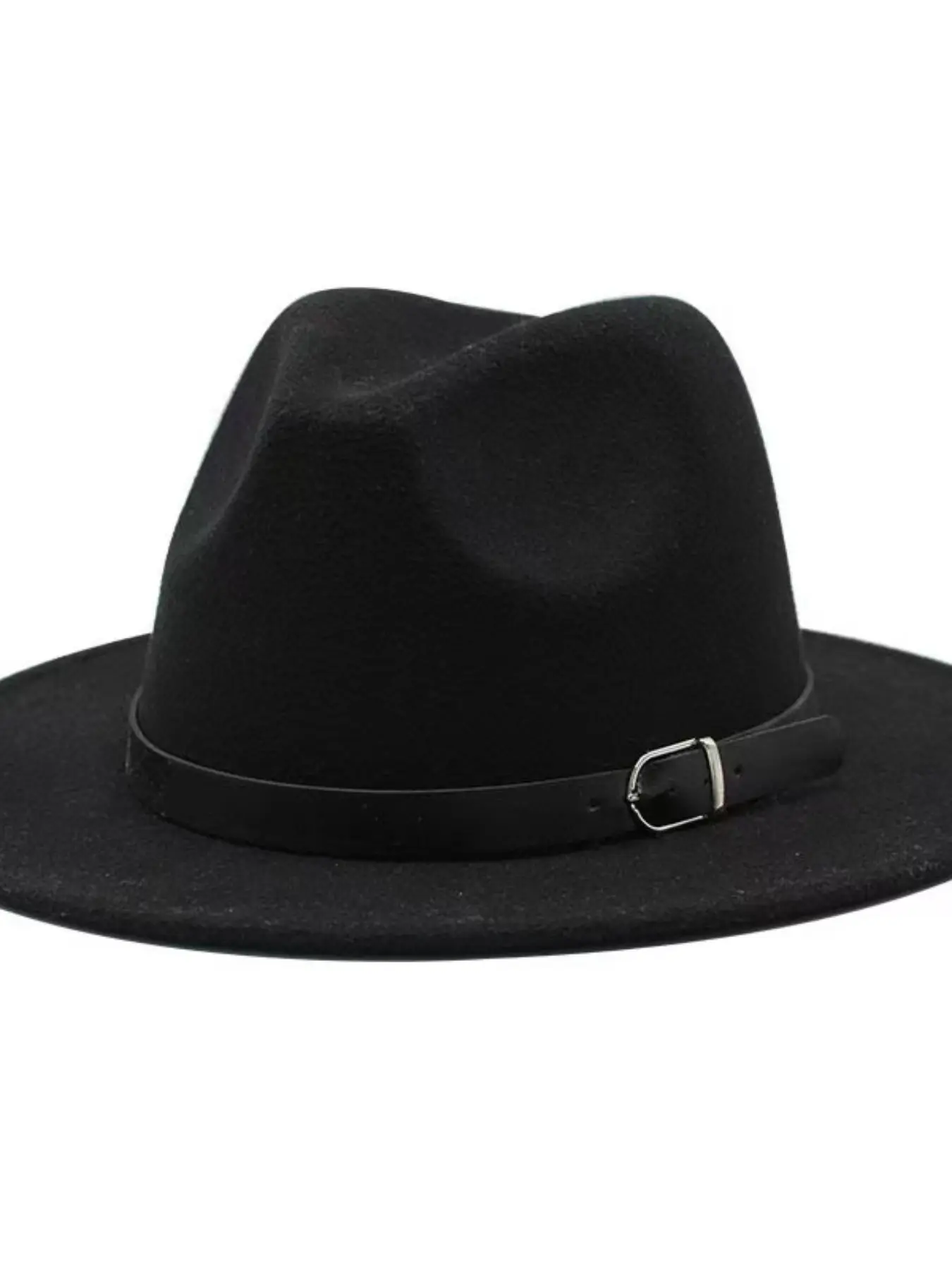 1PC Solid Color Fur Felt Hat, British Retro Fedora, Men and Women Flat Brim Hat, Casual Fall & Winter Fashion Accessory, Fashionable Hats