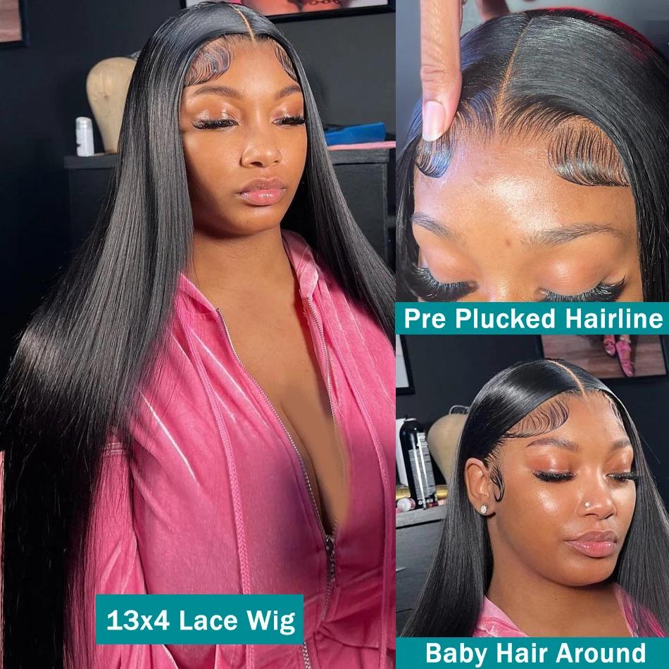 Bling Hair Natural Black Color 180 density 34 36 Inch Hd Transprent 13x6 Straight Lace Front Wig 13X4 Lace Frontal Human Hair Wig For Women Bling Hair Natural Black Color 180 density 34 36 Inch Hd Transprent 13x6 Straight Lace Front Wig 13X4 Lace Frontal Human Hair Wig For Women