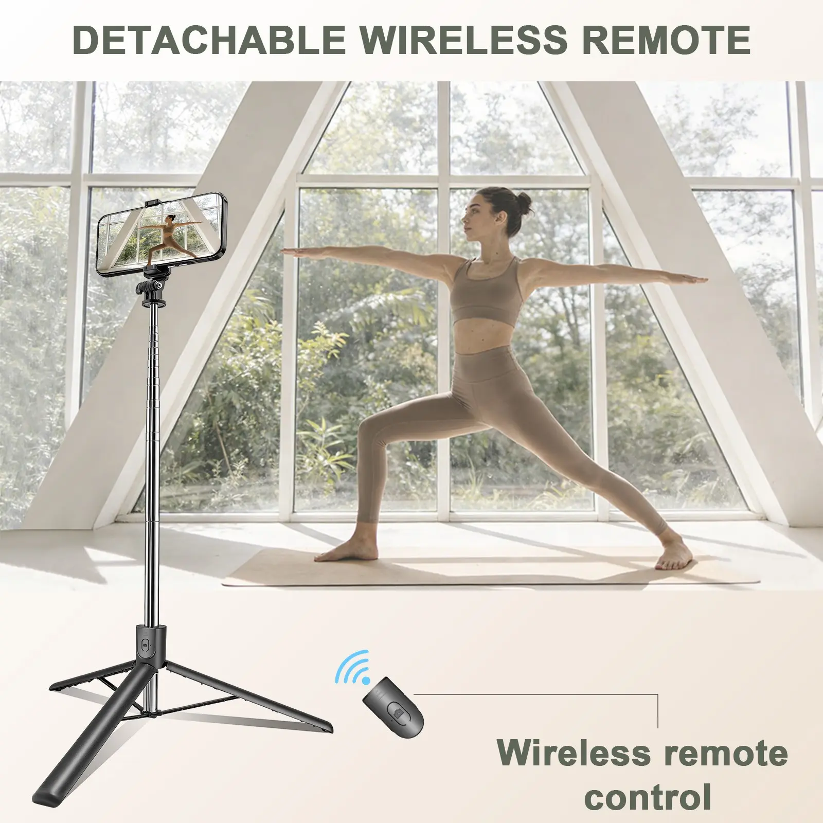 Portable 3-In-1 Selfie Stick & Tripod Stand, Wireless Remote Control, Lightweight Extendable Phone Holder for Selfies, Live Broadcasts, Outdoor Vlogs