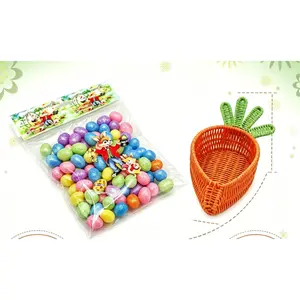 Beautiful Easter Set: 1 Creative Hand-woven Carrot-Shaped Storage Basket + 1 Pack of Small Easter Eggs. Perfect for Easter Egg Hunt Parties, Gifts, Kitchen Table Decorations, and Easter-themed Party Decorations.