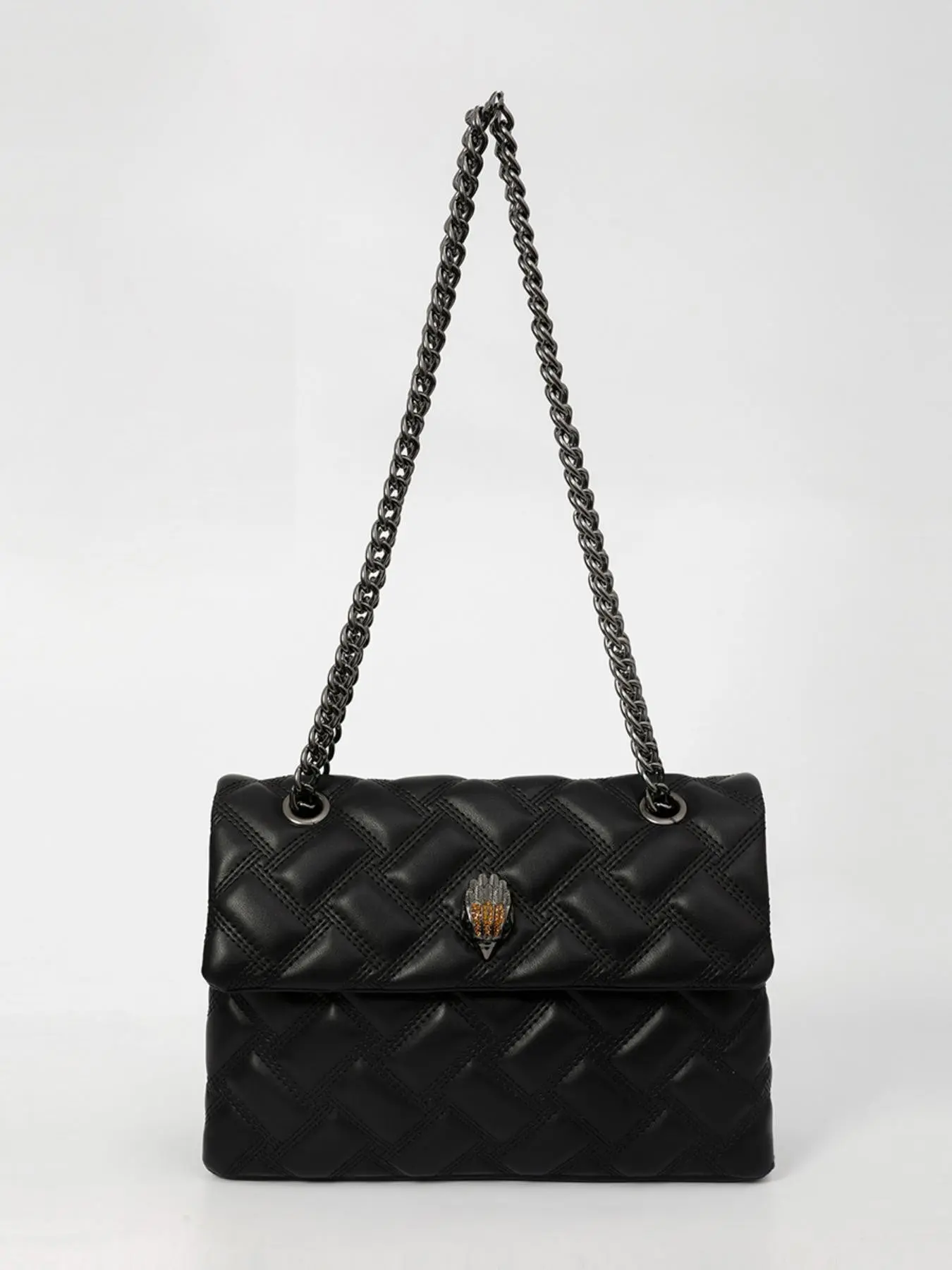2026 New Rhombus Chain Bag, High-End Crossbody Shoulder Bag, PU Leather, Colorblock, Vintage Metal Chain, Versatile Women's Bag