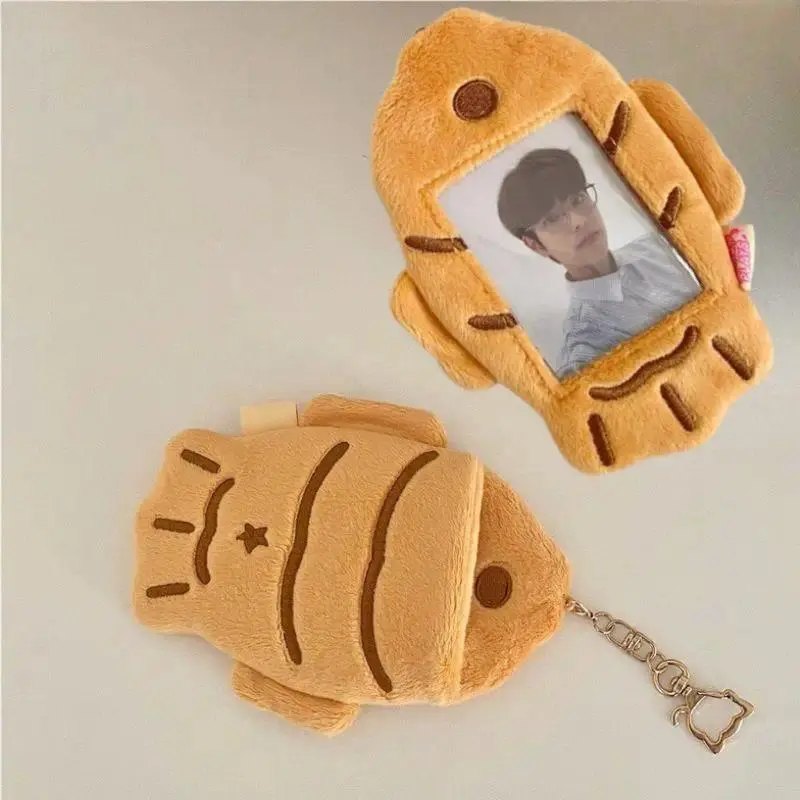 Cartoon Bag Pendant Keychain Bus Card Protector Case Photo Card Holder Korea Taiyaki Fluffy Card Cover Star Chasing Pendant