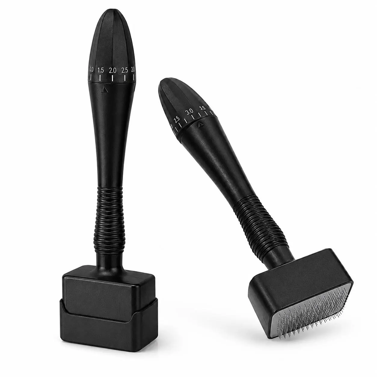 Adjustable Microneedle Derma Stamp for At Home Facials, Depth Adjustable 0-3.0mm Handheld Tool for Pore Refining on Face & Scalp, At Home Facial