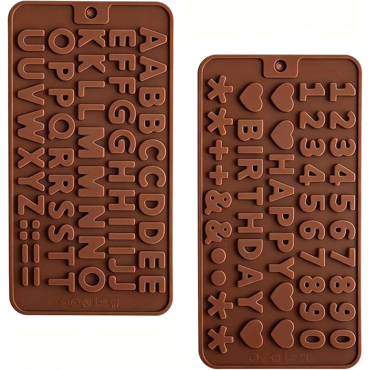 2 count Number  Molds and Letter  Molds, kitchen utensils, cake cookies, ice cubes,   candy making products