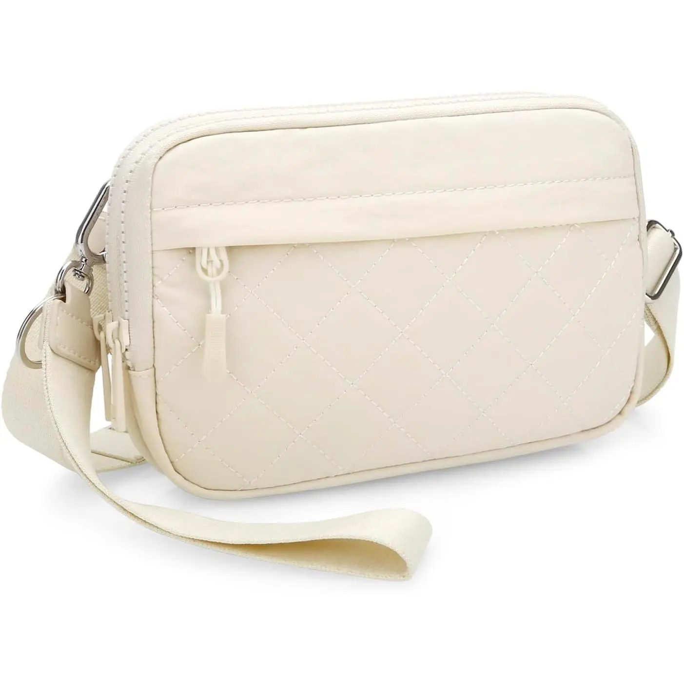 Quilted Crossbody Bag Small Wristlet Wallet   RFID Card Slots  Pouch Clutch Hand Bag for Women