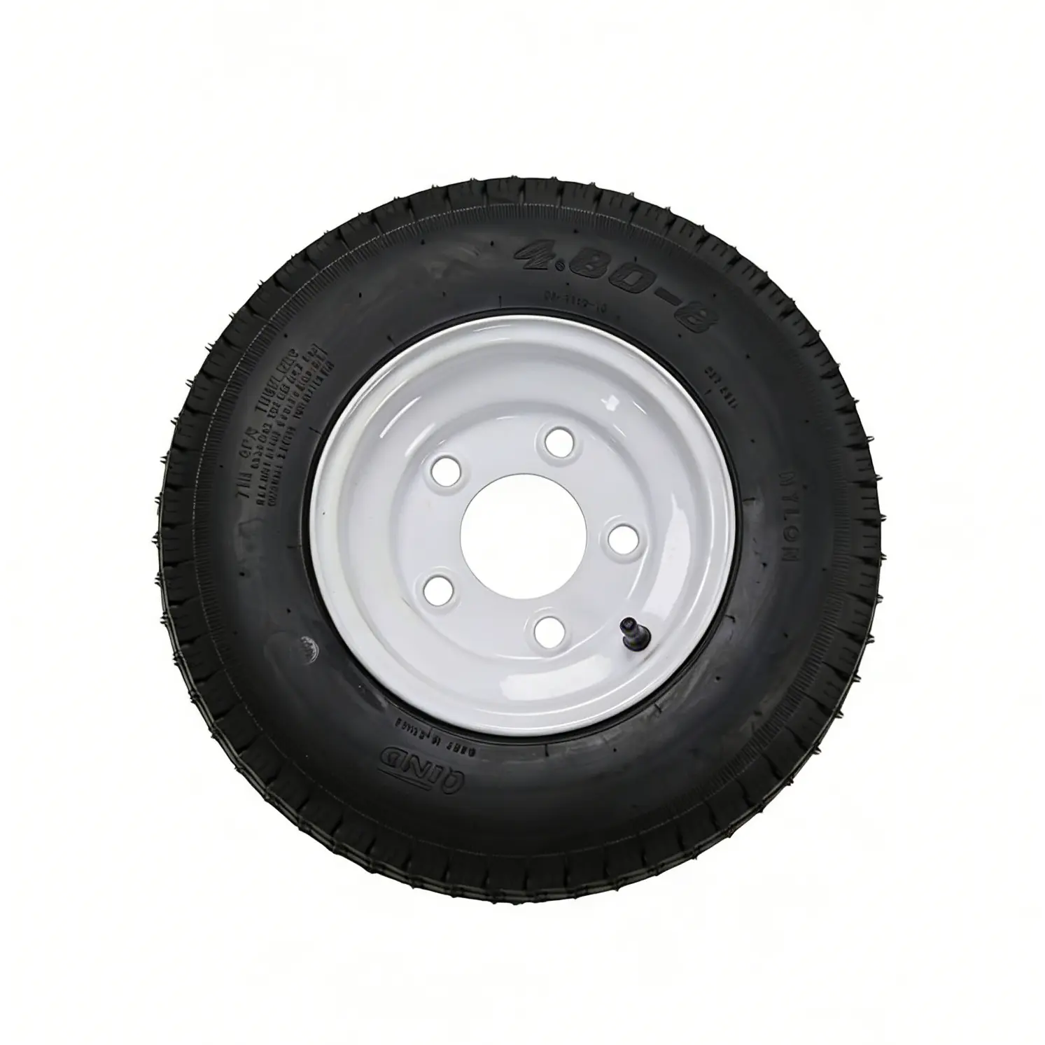 Heavy Duty Trailer Tires with White Steel Rims 2-Pack , 6 Ply Load Range C, 4 Lug Bias Trailer Wheel, All-Weather Pre-Mounted Tire for Utility Boat Camper Cargo Trailers