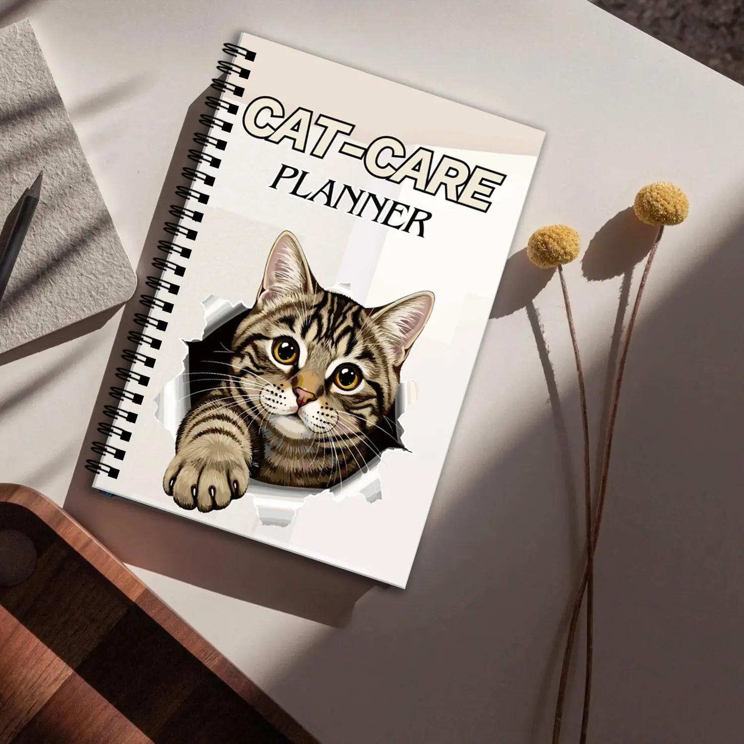 Cat Care Planner Notebook, Pet Feeding Health Daily Record Journal, Cute Kitty Care Planning Book, Essential Tool for Cat Owners
