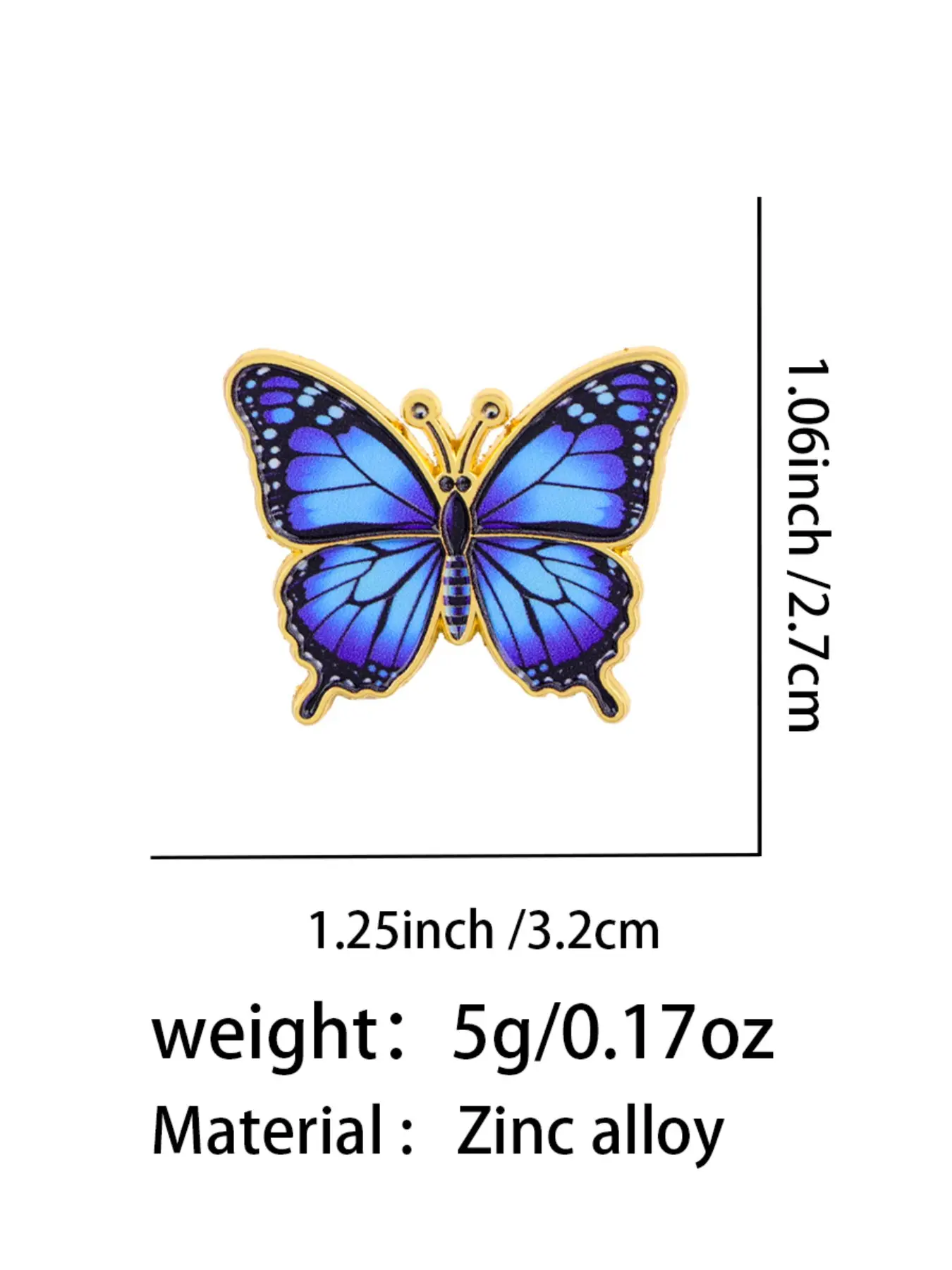 1pc Flying Butterfly Enamel Pin, Cartoon Colorful Design Zinc Alloy Badge, Fashion Backpack Accessory, Perfect Gift for Friends