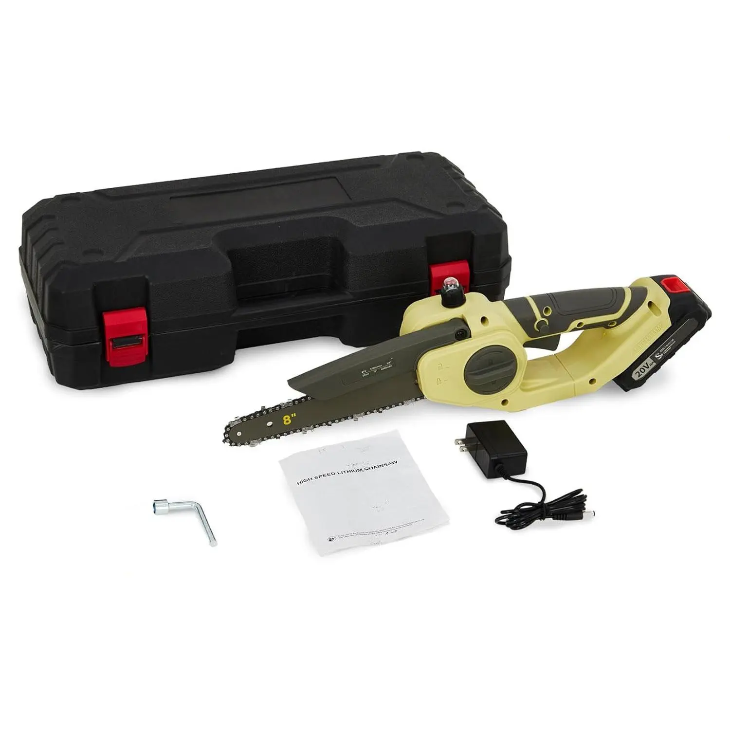 8 Inch Battery Chainsaw Cordless, 20V Brushless Electric Chainsaw with 2×4.0Ah Batteries & Auto Oiling, Ideal for Wood Cutting, Trimming, and DIY Projects