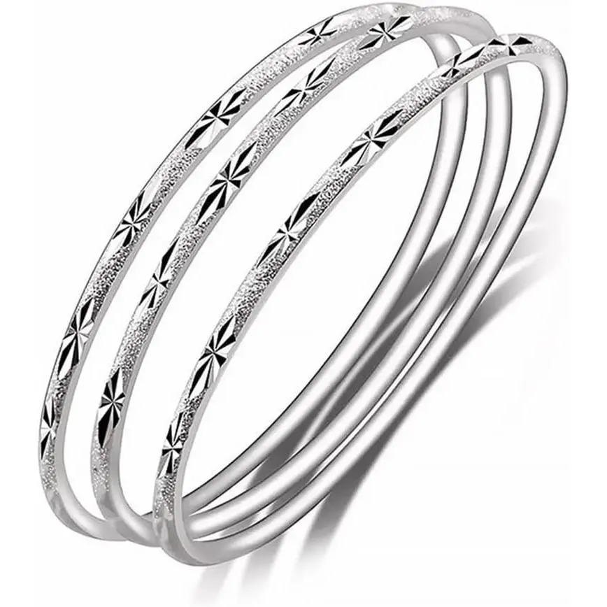 Women's 925 Sterling Silver-Plated Minimalist Open Cuff Bangle - Easily Adjustable, Comfortable, Exquisite Bangle, Fashionable Bracelet Style, Dainty Bracelets, Elegant Jewelry Gift for Parties, Birthdays, Elegant Jewelry Bracelet, Minimalist Bangles