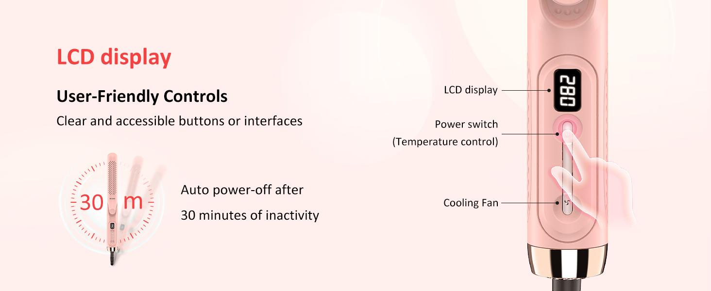 360°     Airflow Styler – 1 Inch 2-in-1 Hair Straightener & Curler with Vented Cool Air for Style Locking, Extra Long Flat Iron, Dual Voltage for European Travel