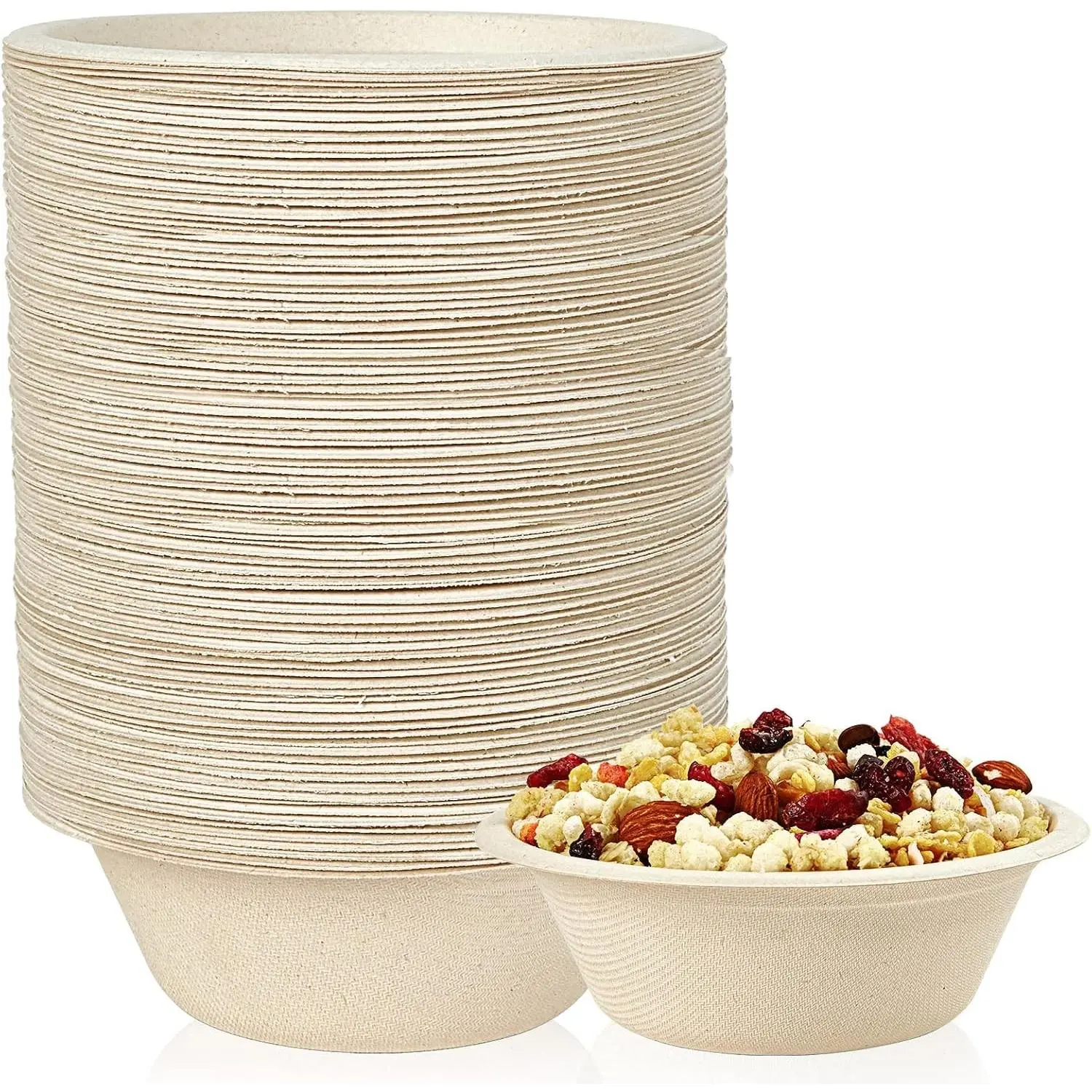 12 oz Paper Bowls, [150-Pack] Compostable Paper Bowls Bulk, Heavy-duty Disposable Soup Bowls for Hot And Cold Food
