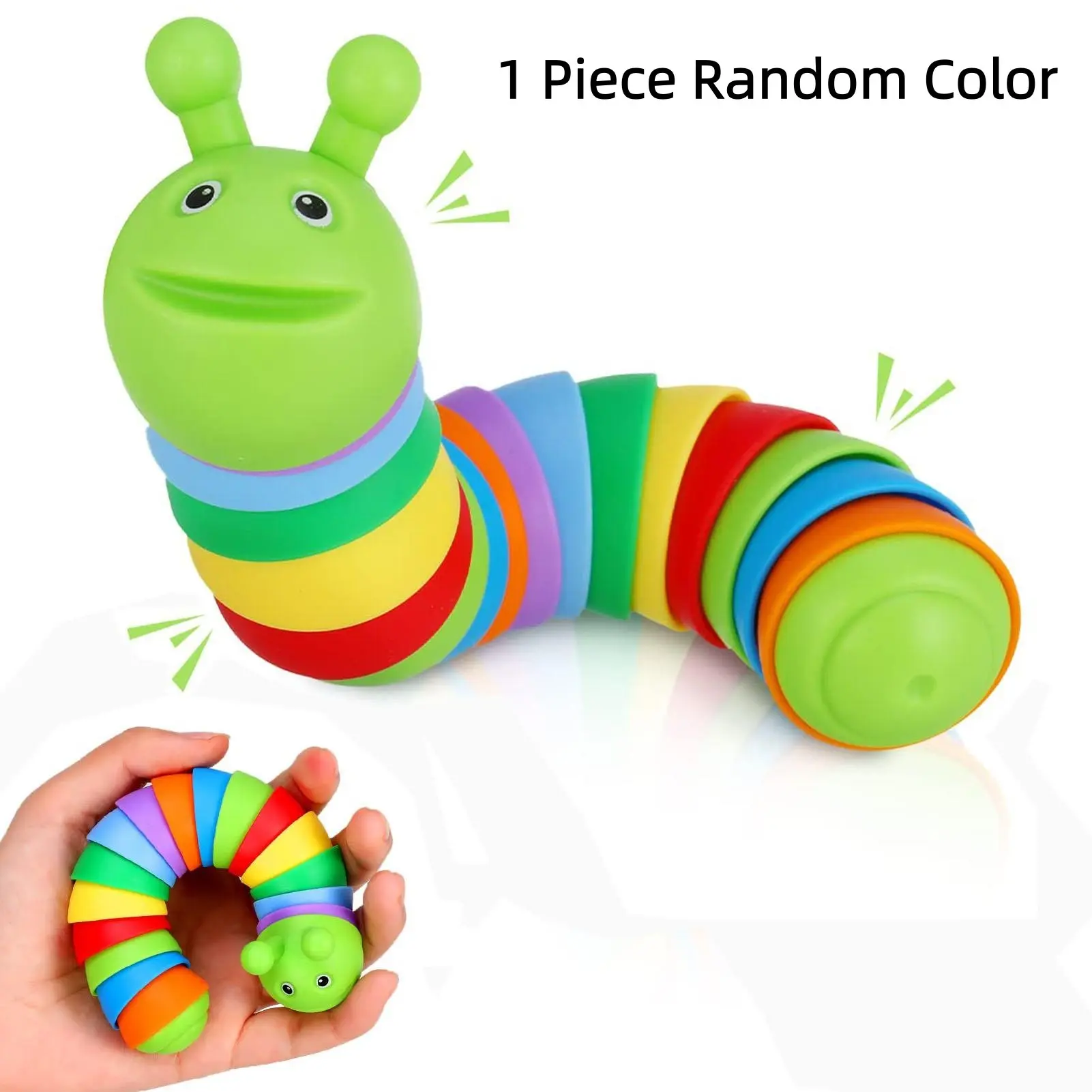 1 Piece Unique Caterpillar/snail Design Ornament Elastic Gift, Cute 3D Worm Decor, Flexible Sensory Fidget, Perfect for Friends and Family, Halloween and Christmas Gifts