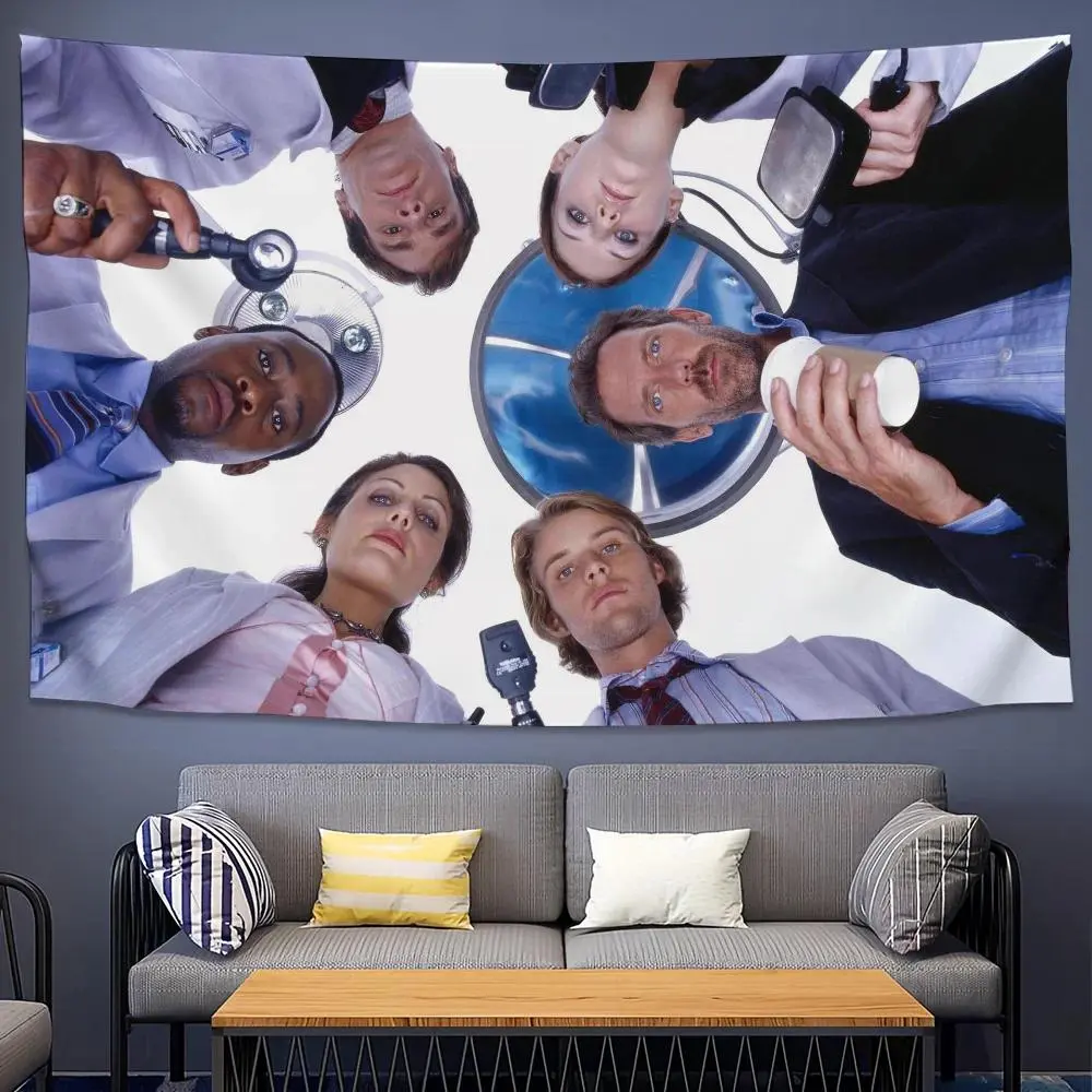 House M.D. TV Show Tapestry Wall Hanging - Classic Medical Drama Fan Decor, Dr. House Photo Curtain, Window Gift for College Dorm Room & Home Theater Bedroom Aesthetic, Decoration