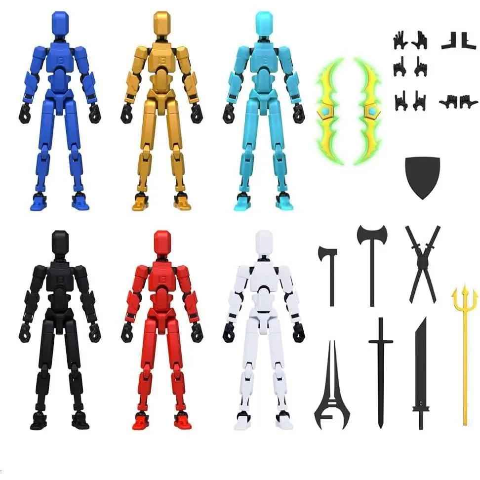 T13 Titan 6-Piece Collectible Action Figure Set - Fully Poseable, Multi-Jointed, Non-Toxic, Decorative, Manual Articulated Figures, Ideal for Collectibles, Gifting & Toy Photography