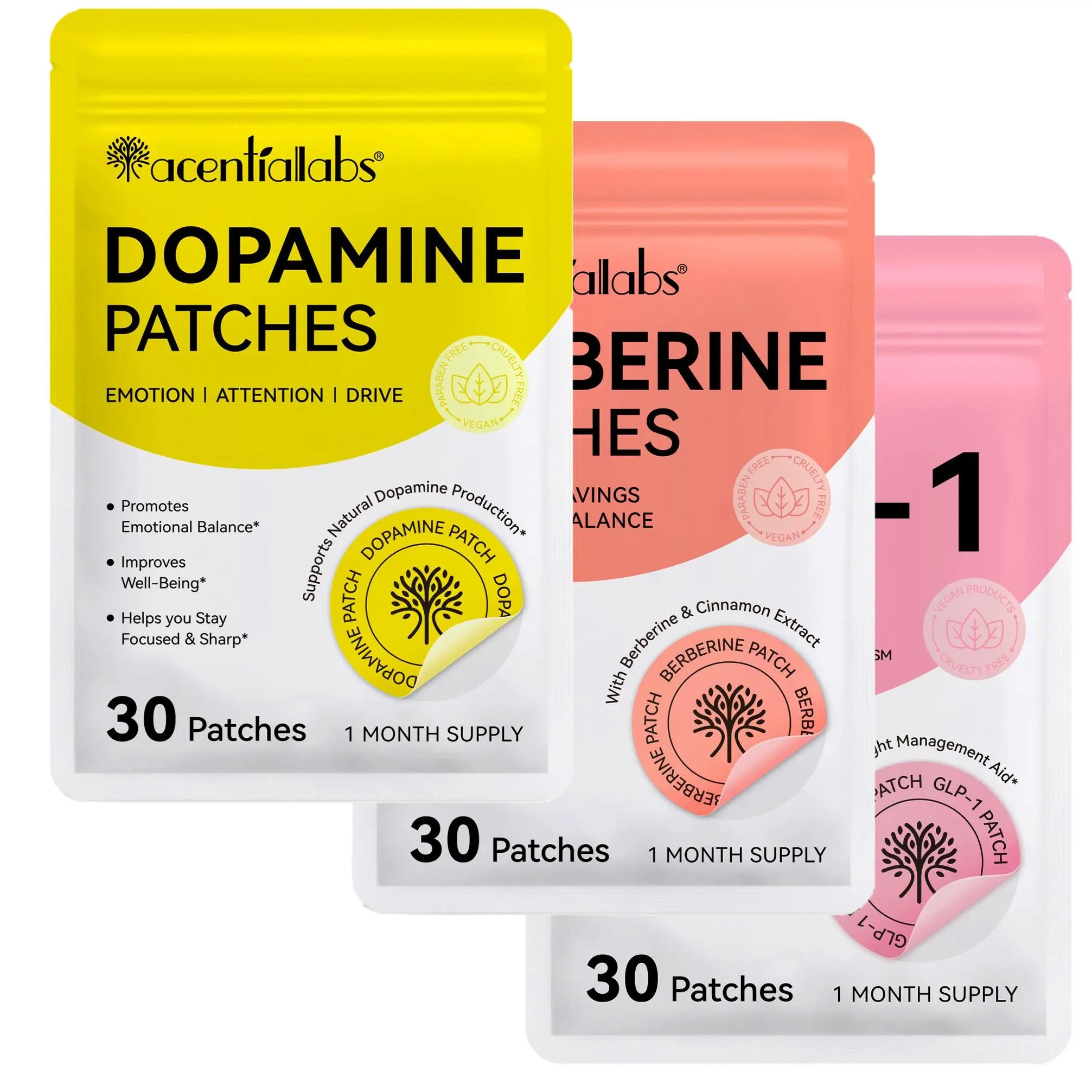 Acentiallabs Skin Care Patches 30pcs/pack, Three-Pack Combo, Easy to Use, Natural Ingredients, Ideal for Daily Skincare Routine