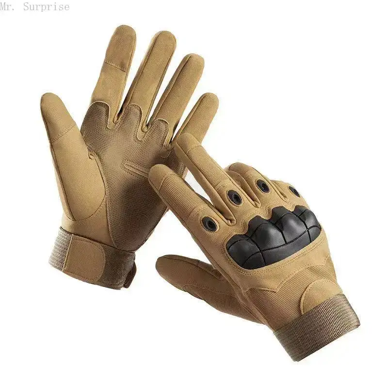 Split-Finger Leather Motorcycle Gloves - Medium Size Men's Touchscreen Anti-Scratch Gloves for Camping, Hiking, Medium Size Men's Gloves