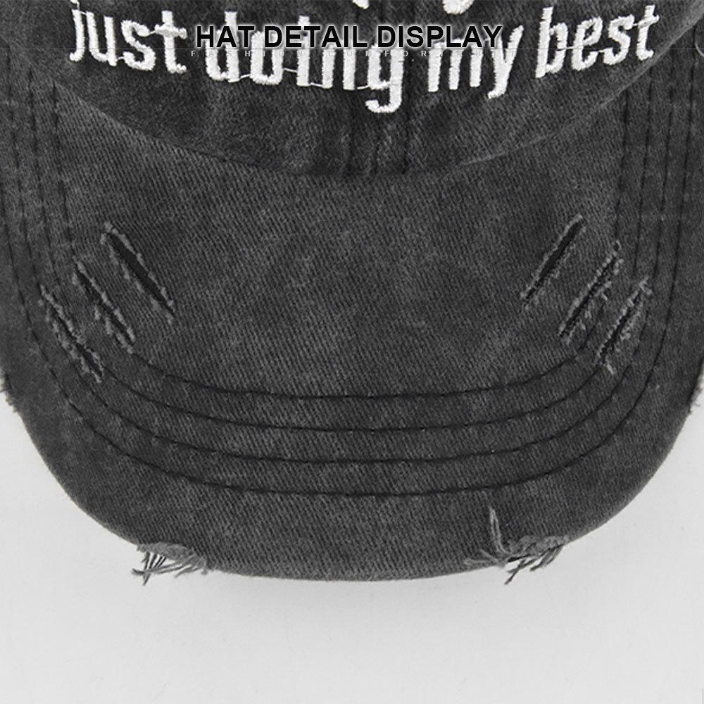 Ponytail hat with embroidery, European and American trendy cap, open-top baseball cap, ponytail cap, distressed baseball cap, versatile sun hat