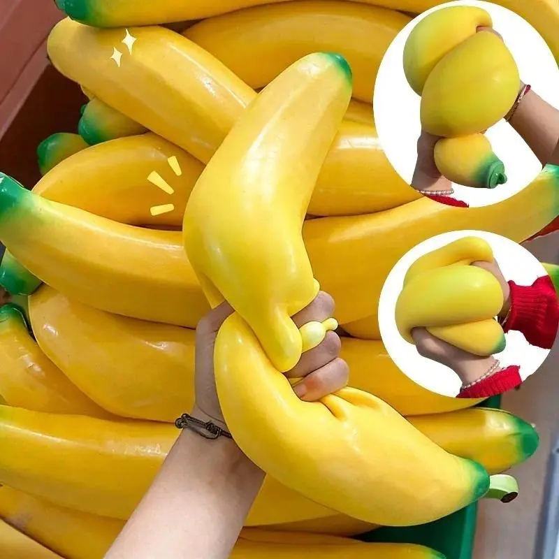Giant Banana   Fake Banana Squeeze   Stress Relief   Slow Rising Desk Accessory for Adults   the day   holiday exchange food sensory viral  birthday   toys💗 kid stuff toys party cute squishies fidget bet