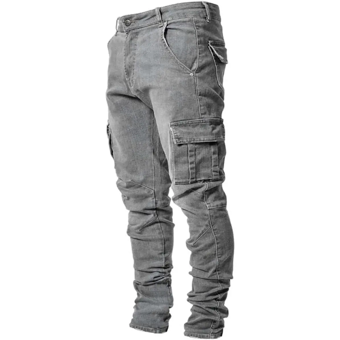 Men's Slim Fit Stretch Jeans Cargo Skinny Jeans for Men, Distressed Straight Leg Fashion Casual Comfort Flex Waist Denim Pants, Menswear Trouser Streetwear Jean with Plain Pockets summerwins