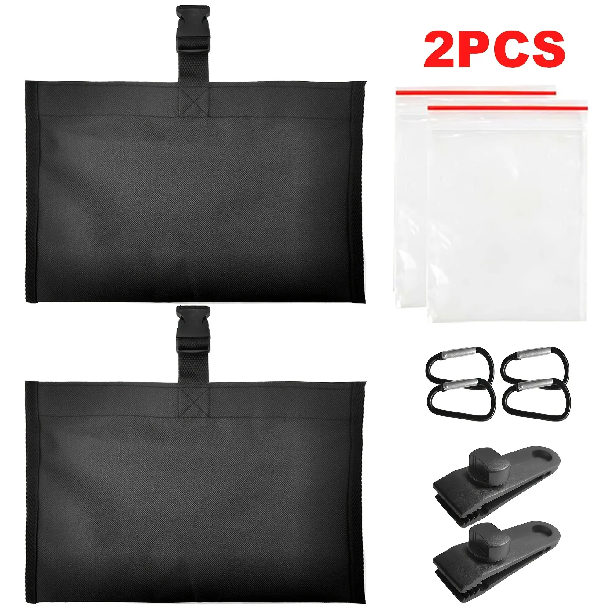 2/4 Pack Sandbags, Mobile Canopy Weight Bags, Portable, Ideal for Boats, Rvs, Sunshades, Includes Tent Clip Accessories