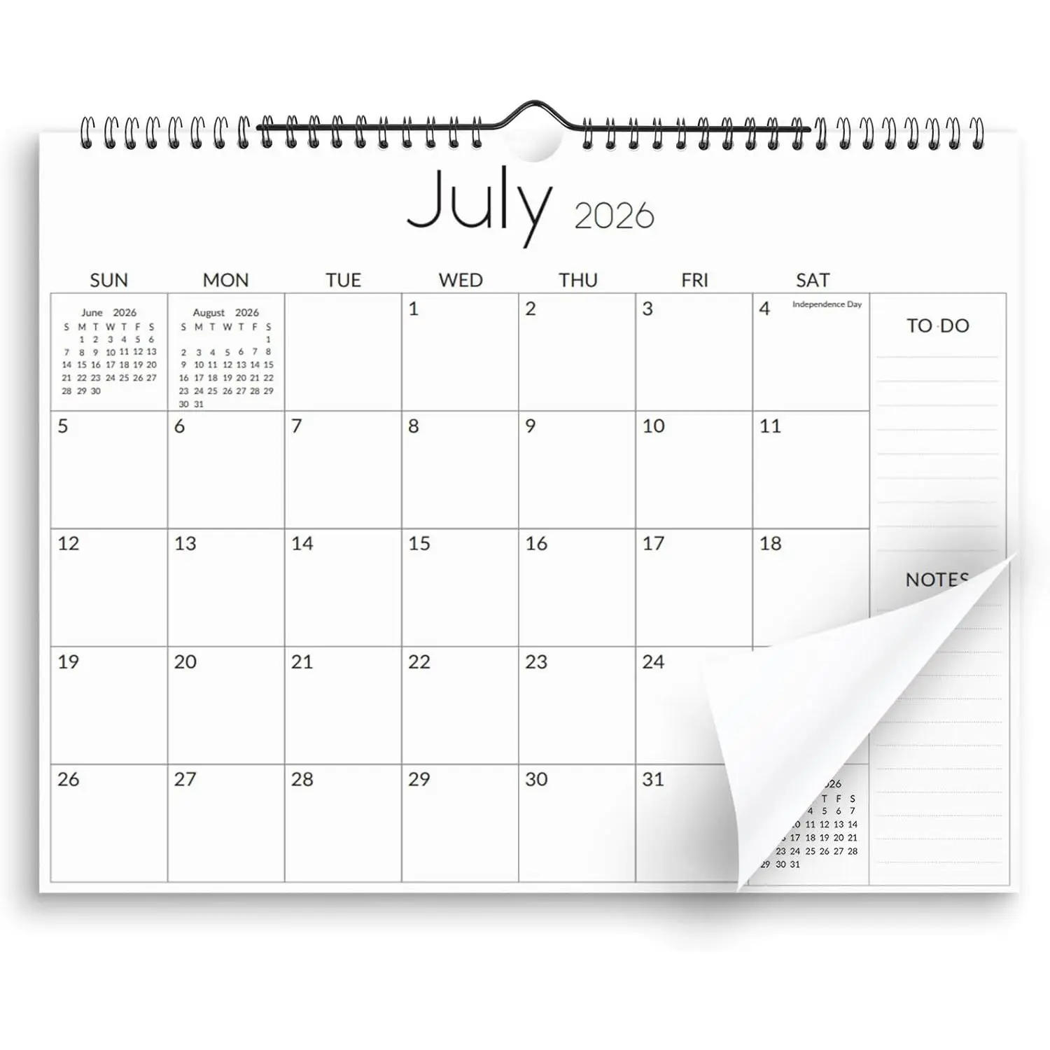 Wall Calendar 2026-2027, Apr. 2026 to Dec. 2027, 21 Months 2026-2027 Wall Calendar with Planner Stickers, 14.5" x 11", Black