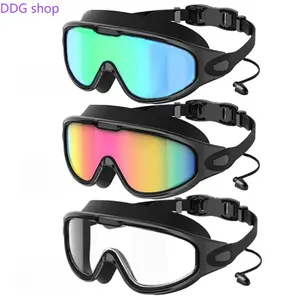 Adult Swim Goggles 3 Pairs, Unisex Swimming Glasses with Ear Plugs, 180° Wide Vision, Anti-Fog & UV400 Protection, Leak-Proof Shatterproof Lenses, Premium Accessories for Pool & Water Sports