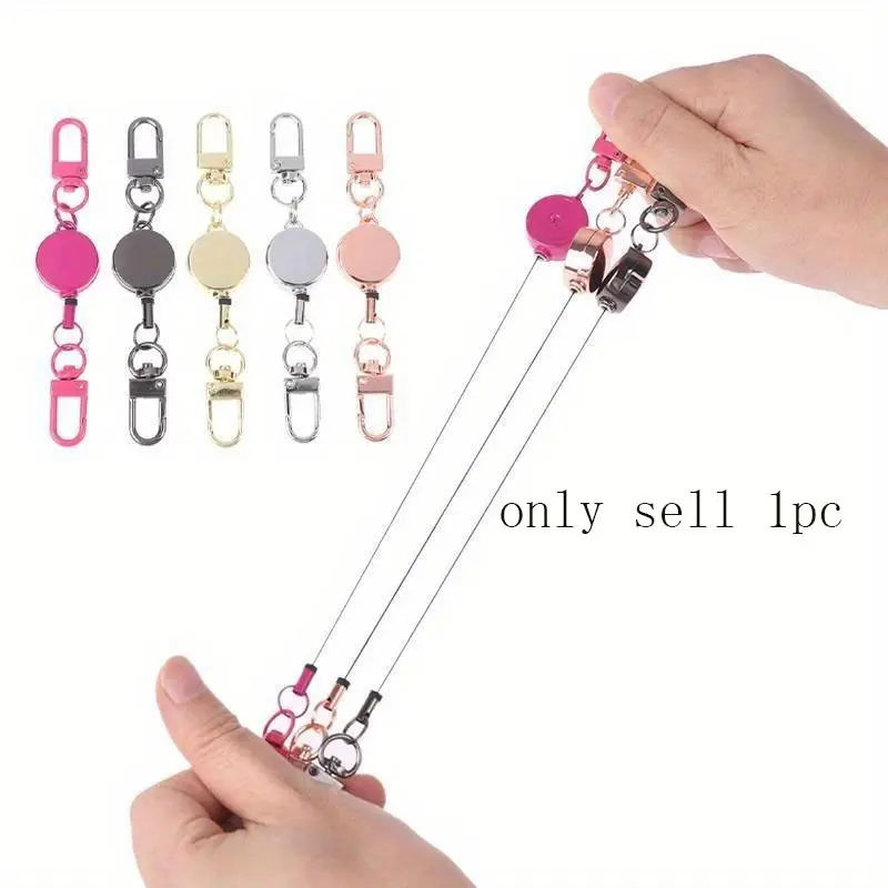 Anti-theft metal retractable keychain, elastic keyring, sports style, specially designed for nurses