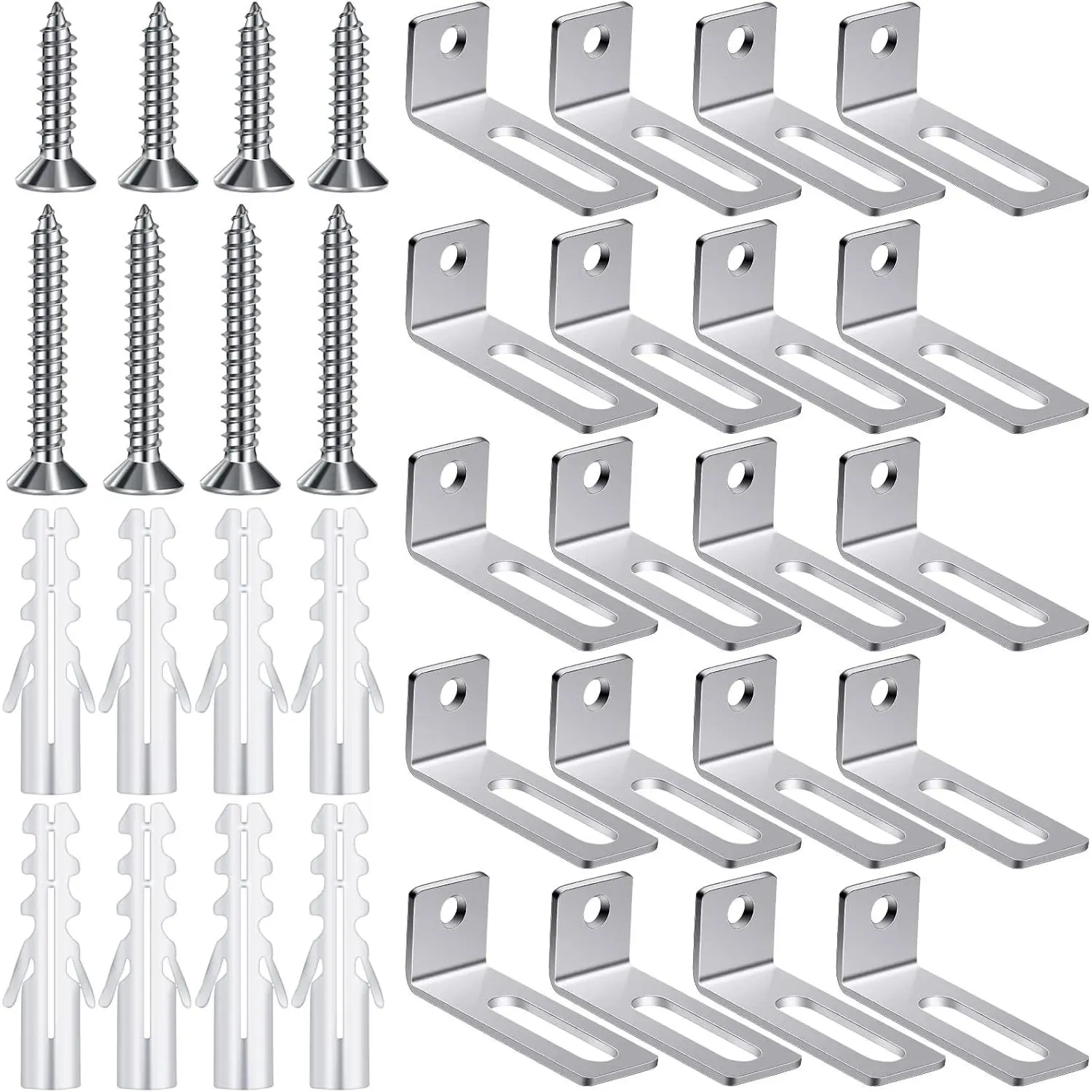 Whiteboard mounting hardware kit, wall-mounted bracket| Whiteboard mounting bracket, including hanging bracket, screws, expansion tube, suitable for dry-erase boards and hanging office supplies