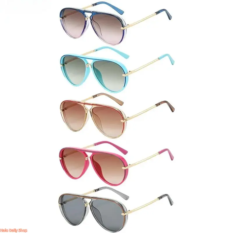Unisex 5-Pack Retro Aviator Sunglasses, Classic Lightweight Metal Frames with Gradient Lenses, Ideal for Driving, Outdoor Wear & Gifting, Gradient Lens, Womens Sunglasses, 5-Pack(3), Full Rim, 5-Pair Set backtoschool