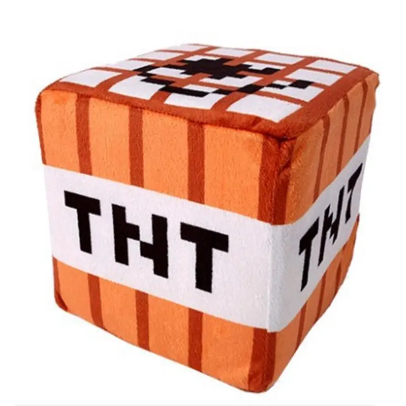 New Tnt Plush Pillow Cube Bomb Toy Key Chain Pendant Soft Plush Stuffed Toys Xmas Birthday Gifts For Kids Spoof Decoration