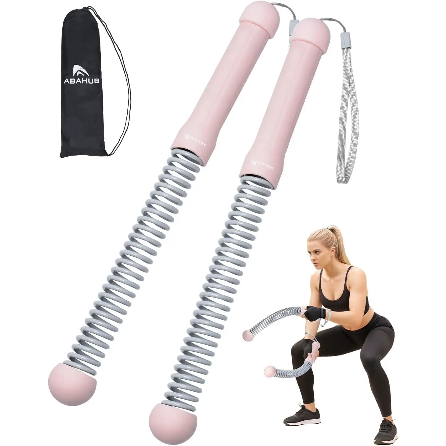 Abahub Portable Ropeless Battle Ropes, Adjustable Weights Cordless Battle Ropes for Home Gym with Storage Bag, Weighted Exercise Equipment for Low-Impact Workout, Strength & HIIT, for Men & Women
