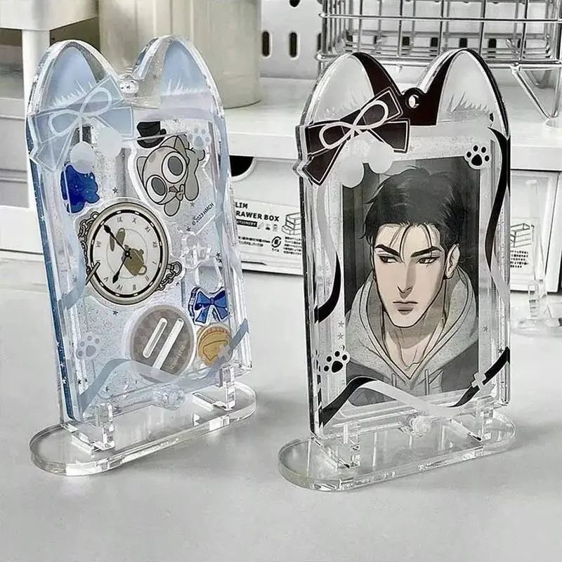 1PC Acrylic Bar Sticker Stand Frame Small Desktop Color Paper Brick Holder Display Rack - Base Sticker Holder
